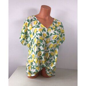 West Key Lemon Blouse Shirt Womens Small